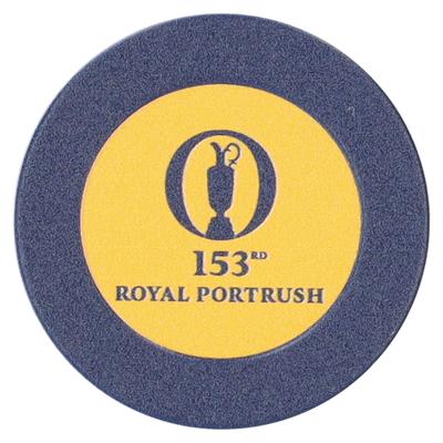 The 153rd Open Royal Portrush gedruckte Sammlermünze - Marineblau/Gelb Image