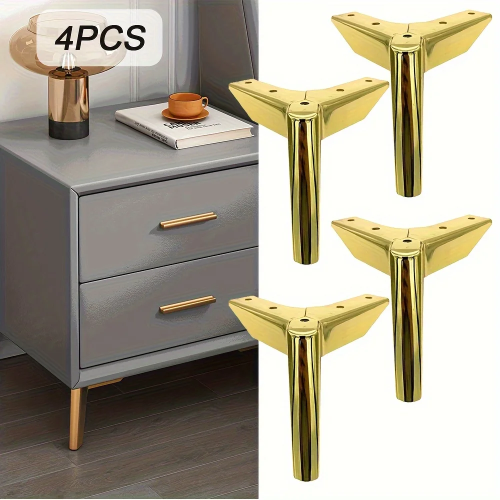 4 stücke 15cm Luxus goldene Chrom Möbel Beine moderne Metall füße für Nachttische Bänke und Sofas Rollen Möbel Beine