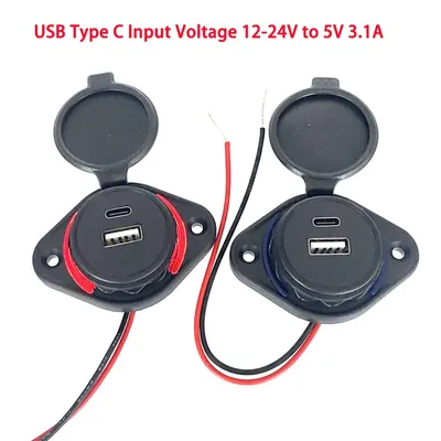 12–24 V Auto, Bus, Boot, Fahrzeug-LED-Anzeigeleuchte, USB-Typ-C-Ladebuchse, DC5 V 3,1 A universelles Image