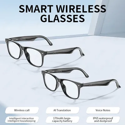 LIGE Smart Glasses 163 Sprachen AI Automatische Dialogübersetzung Bluetooth-Anrufbrille mit Image