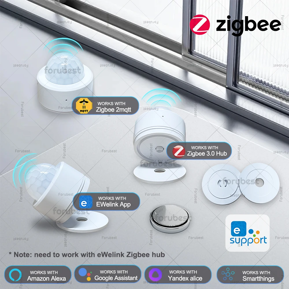Zigbee PIR Motion Sensor Smart Menschlichen Körper Bewegung Drahtlose Infrarot Detektor Home Security Schutz Für Alexa Google Ewelink Image