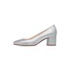 Pumps HENRY STEVENS "Audrey P50 Businessschuh", Damen, Gr. 39, silber, Leder, klassisch, Schuhe, High Heels Damen Leder handgefertigt, Damenpumps