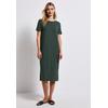 Midikleid STREET ONE, Damen, Gr. 40, EURO-Größen, grün (mid grün), Stoff, 95% Viskose, 5% Elasthan, unifarben, casual, normal wadenlang, Rundhals, Kurzarm Bündchen, Kleider, mit Rundhalsausschnitt