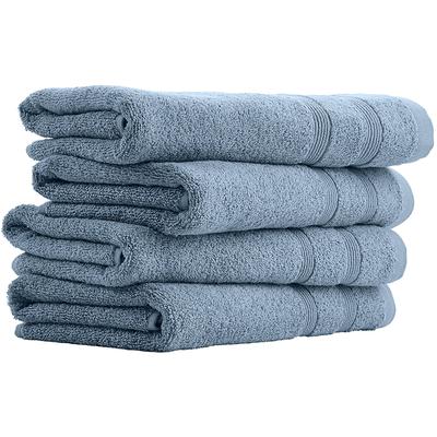 Handtuch UNCOVER BY SCHIESSER "Brooklyn mit dezenter Bordüre in Hoch-Tief-Optik", blau (hellblau), B:50cm L:100cm, Frottier, Frottier, Handtücher (Packung), Made in Green Image