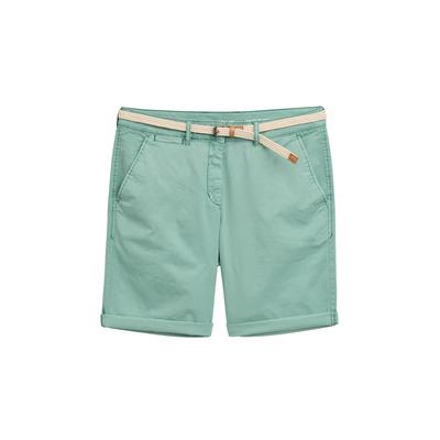 TOM TAILOR Damen Chino Bermuda Shorts mit Gürtel, grün, Uni, Gr. 46 Image