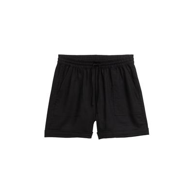 TOM TAILOR DENIM Damen Relaxed Shorts mit Leinenanteil, schwarz, Uni, Gr. S Image