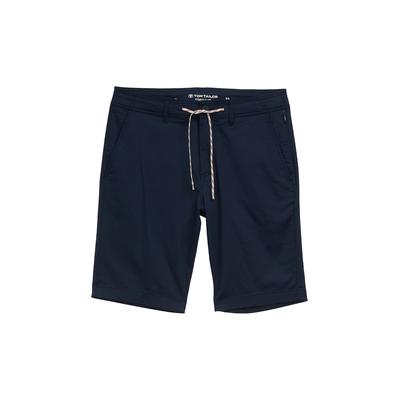TOM TAILOR Herren Lightweight Chino Shorts mit Kordelzug, blau, Uni, Gr. 29 Image