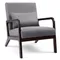 Fauteuil Salon Relaxation Fauteuil rembourré moderne Canapé Accoudoirs individuels Chaise avec pieds en bois massif Marron foncé, Gris