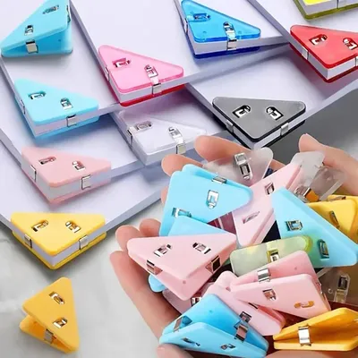 20PCS Creative Triangle Clips Bill Clip Book Paper Corner Binder Clip for Desk Storage Shelf Office