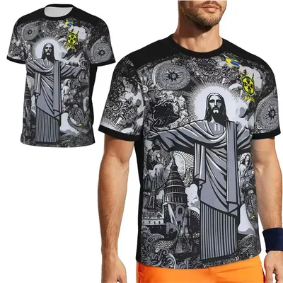 2025 Brazil Special Edition Jesus Black Grey Adult/Kids Football T-shirt Summer Football Training