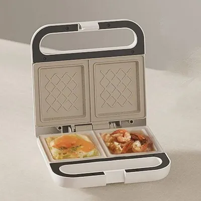2-Slice Sandwich Toaster with 6 Adjustable Temperature Ceramic Coating Waffle Machine Compact
