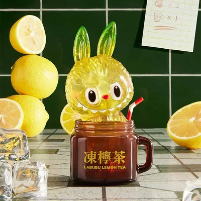 Genuine The Monsters Labubu Lemon Tea Figure Series Blister Card Action Figures Model Decoration