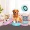 New stainless steel dog basin paw print pet supplies cat bowl dog bowl silicone anti-slip design pet