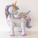 Autoportante carino 3D unicorno palloncino foil decorazione di compleanno arcobaleno unicorno forniture per feste decorazione della stanza giocattolo per bambini