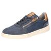 Sneaker MUSTANG SHOES, Herren, Gr. 48, blau (dunkelblau), Lederimitat, kontrastfarbene Details, casual, Schuhe, Schnürschuh, Freizeitschuh mit Perforation