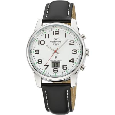 Funkuhr MASTER TIME "Super Power", schwarz (schwarz, weiß), Armbanduhren, Herren, Armbanduhr, Quarzuhr, Herrenuhr, Datum, Leuchtzeiger Image