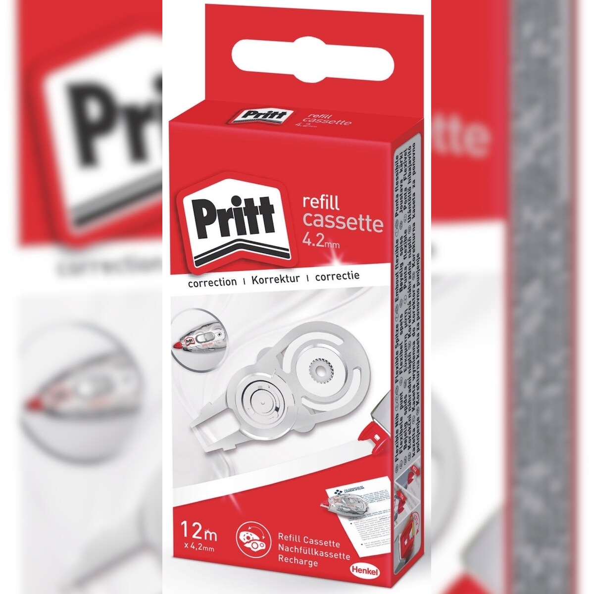 Pritt Nachfüllkassette für Korrekturroller Refill Flex 12m x 4,2mm Packung mit 10 Stück Image