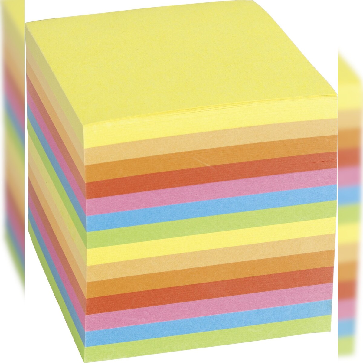 Ersatzeinlage für Zettelklotz 9x9x9cm farbig 700 Blatt Packung mit 12 Stück Image