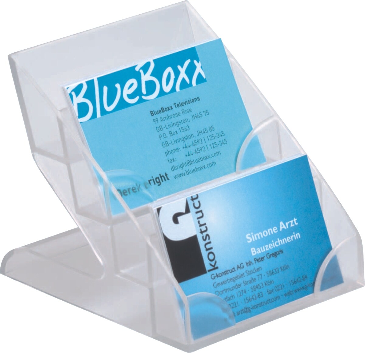 Durable Visitenkartenspender Business Card Display Box 4 Fächer glasklar Packung mit 6 Stück Image