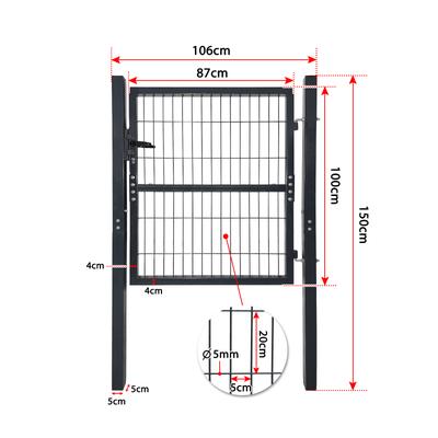 TEMU Garden Gate /125/150 X Cm Fence Gate With Lock, Handle And Key, Entrance Gate, Patio Gate, Simple And Beautiful Design, Sturdy And Image