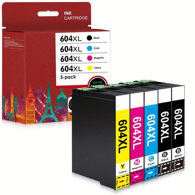 TEMU 604 Xl Printer Cartridges Compatible With Epson 604 604xl Cartridges For Home Xp-3200 Xp-3205 Xp-4200 Xp-4205 Xp-2200 Xp-2205, Workforce Wf-2910 Wf-2930 Wf-2935 Wf-2950 (pack Of 5) Image