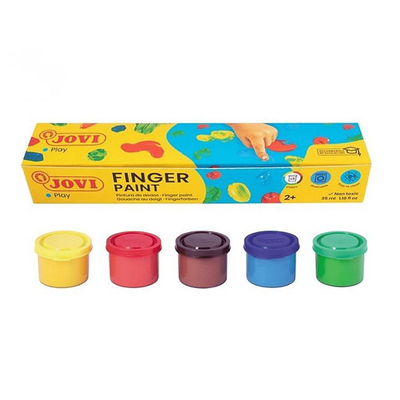 TEMU Party Favors, - Pintura Dedos, Estuche 5 Botes 35 , Colores Surtidos, Adecuado Para Pintura Infantil Image