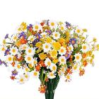 Lot de 8 bouquets de marguerites artificielles pour décoration extérieure estivale, résistantes aux UV, fausses fleurs de cimetière, arbustes en plastique, fausses plantes artificielles pour
