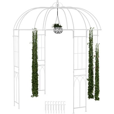 Relaxdays - Rosenpavillon Metall, hbt: 269 x 211 x 211 cm, Rankhilfe Kletterpflanzen, Garten, Image