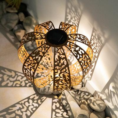 Led Solarleuchte rost Solarkugel Rostoptik für Außen Solardeko für Außen Garten, mit orientalischen Image