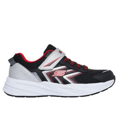 Skechers Boy's Microspec Tread Sneaker | Size 13.5 | Black/Red | Synthetic/Textile | Machine Washable