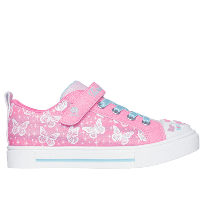 Skechers Girl's Twinkle Toes: Twinkle Sparks - Ombre Flutter Sneaker | Size 13.5 | Hot Pink | Synthetic