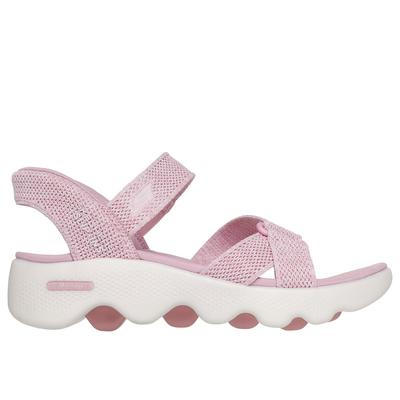 Skechers Women's Slip-ins: GO WALK Massage Fit Sandals - Heather | Size 8.0 | Pink | Textile/Synthetic | Vegan | Hyper Burst