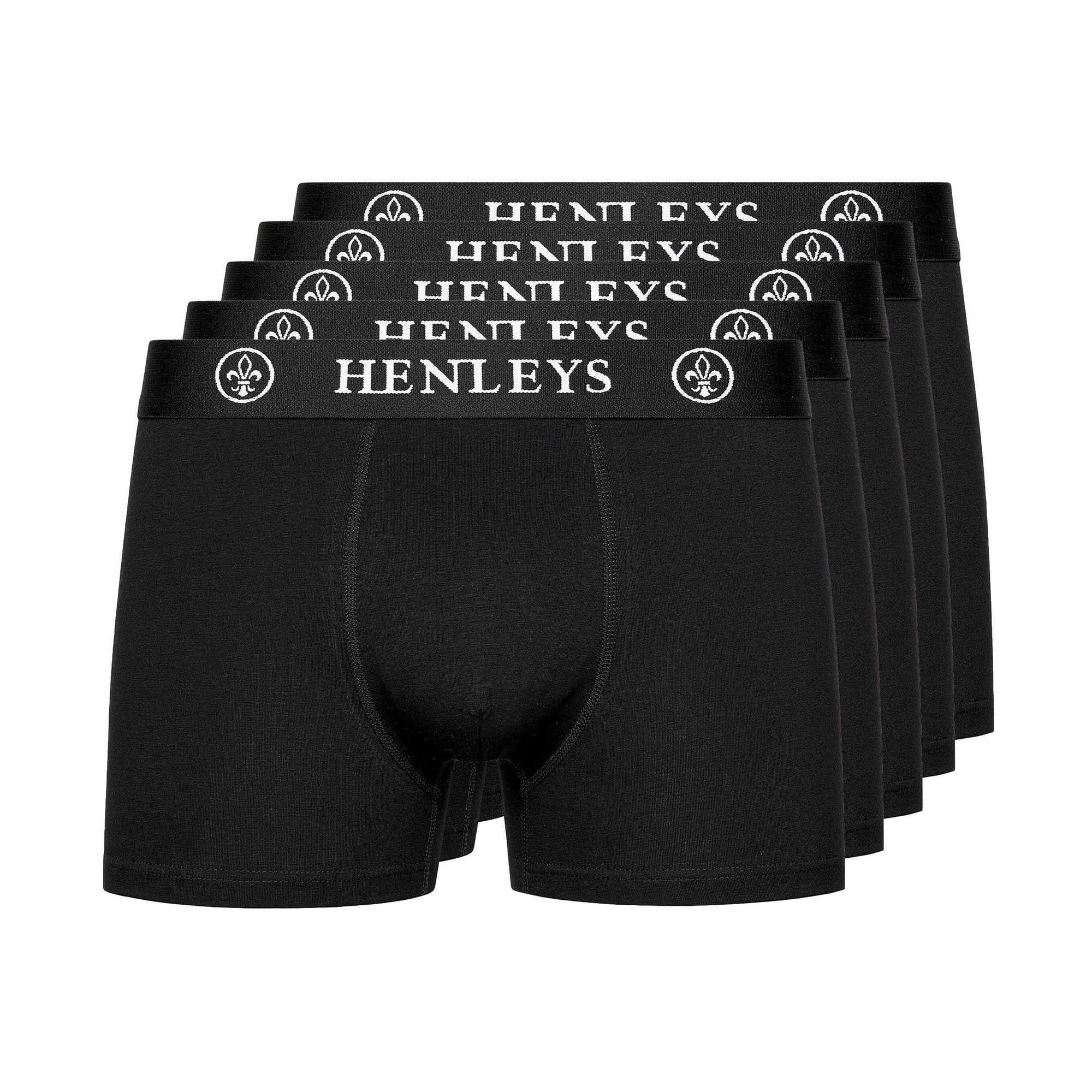 Henleys Mens Mcblacken Boxer Shorts (pack of 5) (black) - Size Medium | Henleys Sale | Discount Designer Brands