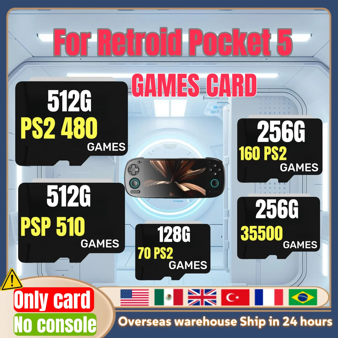 Für Retroid Pocket 5 Speicherkarte TF Karte Beliebte Klassische Retro Spiel PS2 PSP 3DS Android Tragbare Handheld 1T 512G SD Karte Image