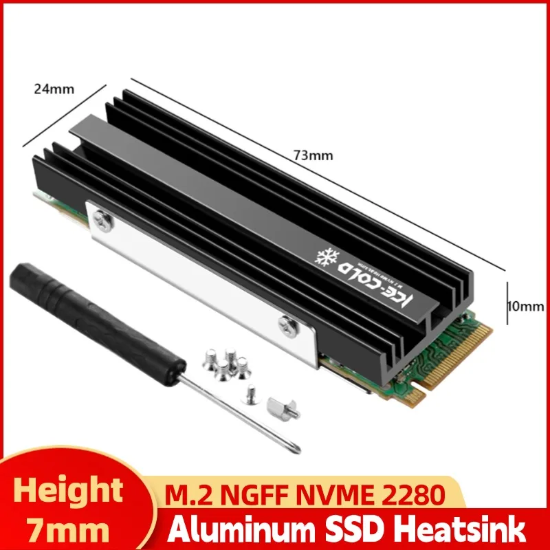 SSD-Kühlkörper M.2 NGFF NVME 2280 Solid State Disk Drive Kühlerkühler mit thermischem Silikonpad für Desktop-PC PS5-Kühlkörper Image