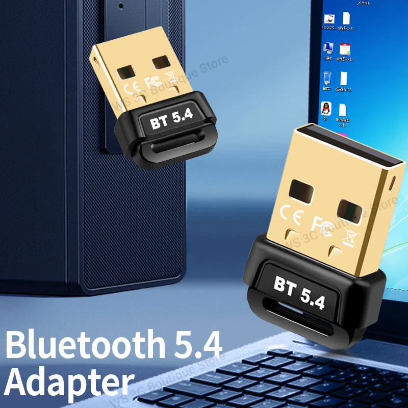 Bluetooth 5.4 Adapter USB Bluetooth 5.3 Dongle Bluetooth Empfänger & Sender für Bluetooth Tastatur/Maus/Kopfhörer/Lautsprecher Image