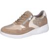 Keilsneaker WALDLÄUFER "K-FUNKY", Damen, Gr. 7 (40,5), gold (beige, goldfarben), Veloursleder, Nappaleder, kontrastfarbene Details, sportlich, Schuhe, Schnürschuh, Halbschuh, Komfortschuh, Reißverschluss, K-Weite