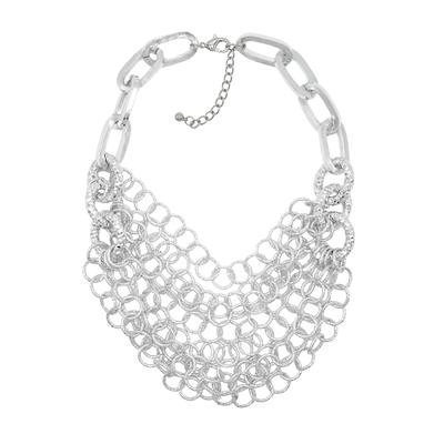Kette mit Anhänger "Chain Reaction", Damen, Gr. one size, Metall, silber (silbern), COLLEZIONE ALESSANDRO, Basic, Halsketten, Statementkette mit verschieden großen Gliedern Image