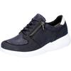 Sneaker WALDLÄUFER "H-FUNKY", Damen, Gr. 6,5, blau (dunkelblau, weiß), Nubukleder, Textil, Glattleder, unifarben mit Farbeinsatz, casual, Schuhe, Schnürschuh, Keilsneaker, Halbschuh in Komfortweite H (= sehr weit)