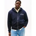 Kapuzensweatjacke "BT-HILFIGER STACKED HOODED ZIP-B", Herren, Gr. 4XL, blau (desert sky), Sweatware, Obermaterial: 100% Baumwolle, TOMMY HILFIGER BIG & TALL, unifarben, casual, regular fit normal, Rundhals, Langarm eingesetzt Rippbündchen,...