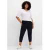 7/8-Hose SHEEGO "Große Größen", Damen, Gr. 48, Normalgrößen, blau (tiefblau), Obermaterial: 98% Baumwolle, 2% Elasthan, unifarben, casual, comfort fit 7/8-Länge, Hosen, mit Gummibund