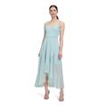 Abendkleid VERA MONT "Vera Mont Abendkleid mit Volant", Damen, Gr. 38, Normalgrößen, summer mint, Chiffon, Obermaterial: 100% Polyester. Futter: 100% Polyester., elegant, A-Linie lang, U-Boot-Ausschnitt, Kleider, Wickel-Design