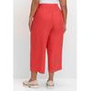 7/8-Hose SHEEGO "Große Größen", Damen, Gr. 54, Normalgrößen, rot (hummer), Obermaterial: 55% Leinen, 45% Viskose, unifarben, casual, comfort fit 7/8-Länge, Hosen, mit Schlupfbund, im Leinenmix