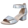 Sandalette RIEKER, Damen, Gr. 39, blau (hellblau), Lederimitat, metallic, elegant, Schuhe, Sommerschuh, Sandale, Blockabsatz, mit praktischen Klettverschlüssen