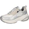 Plateausneaker WALDLÄUFER "H-PEPPER", Damen, Gr. 8 (42), silberfarben, hellbeige, Textil, kontrastfarbene Details, sportlich, Schuhe, Schnürschuh, Halbschuh, Freizeitschuh in Komfortweite H (= sehr weit)