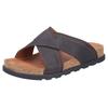 Pantolette RIEKER, Herren, Gr. 44, braun (dunkelbraun), Leder, unifarben, casual, Schuhe, Sommerschuh, Strandschuh, Hausschuh mit Fußbett