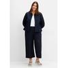 Culotte SHEEGO "Große Größen", Damen, Gr. 48, Normalgrößen, blau (tiefblau), Obermaterial: 100% Baumwolle;Futter: 100% Viskose, unifarben, feminin, comfort fit 7/8-Länge, Hosen, aus Lochspitze, mit Teilgummibund
