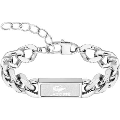 Panzerarmband LACOSTE "BACKHAND, 2040439, 2040440, 2040441", silber (edelstahlfarben), Armbänder, Herren, Edelstahl Image
