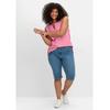 Jeansbermudas SHEEGO "Große Größen", Damen, Gr. 44, Normalgrößen, blau (blau denim), Obermaterial: 99% Baumwolle, 1% Elasthan, unifarben, casual, kurz, Jeans, im Curvy-Schnitt PIA