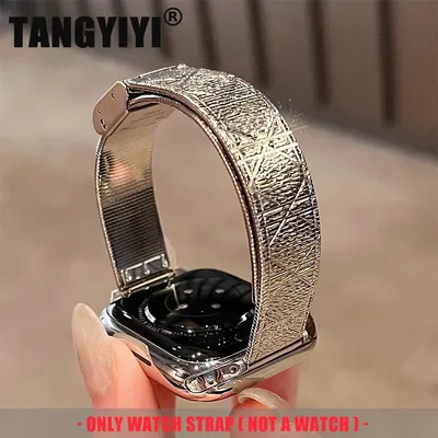 Modisches Rhombus-Textur-Metallarmband für Apple Watch Band S10 9 8 7 6 SE 5 4 3 Image